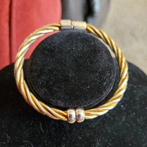2 Tone Woven Style Wire Clamp Clasp Bracelet